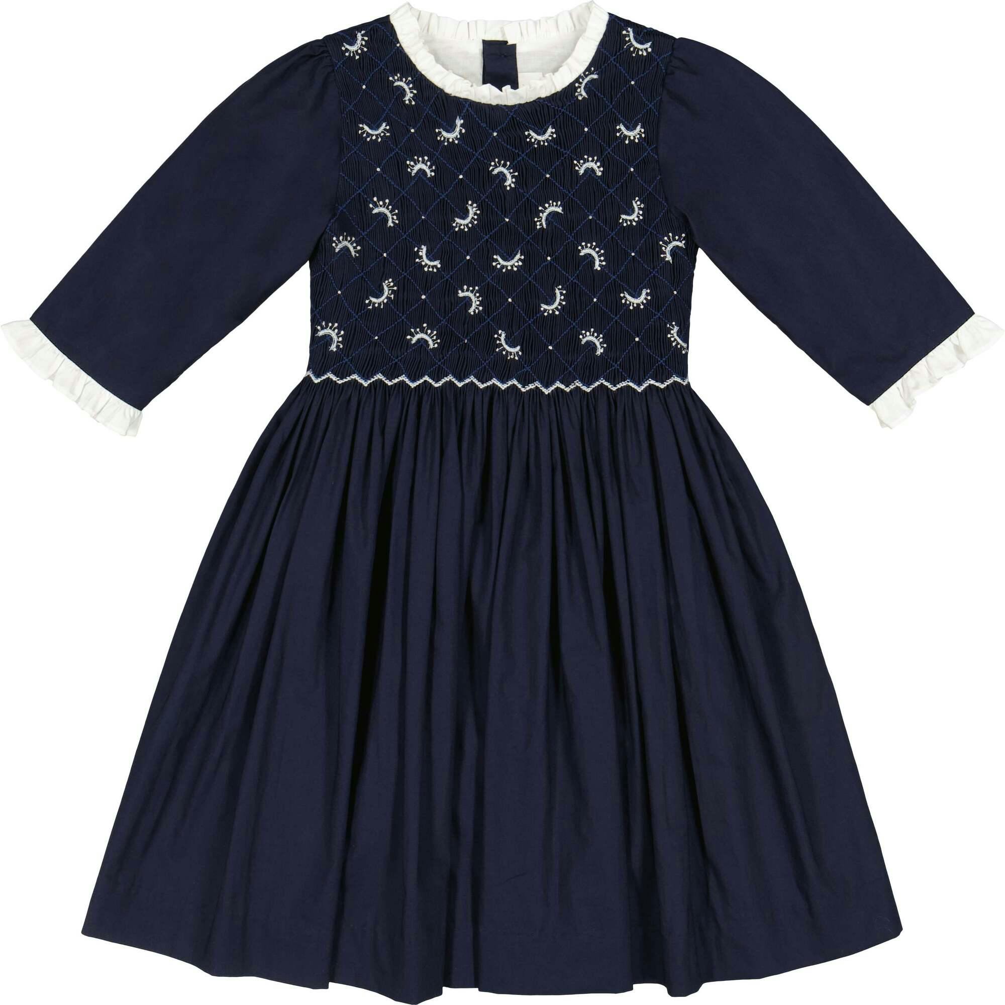 Luna Red Long Sleeve Smocked Dress