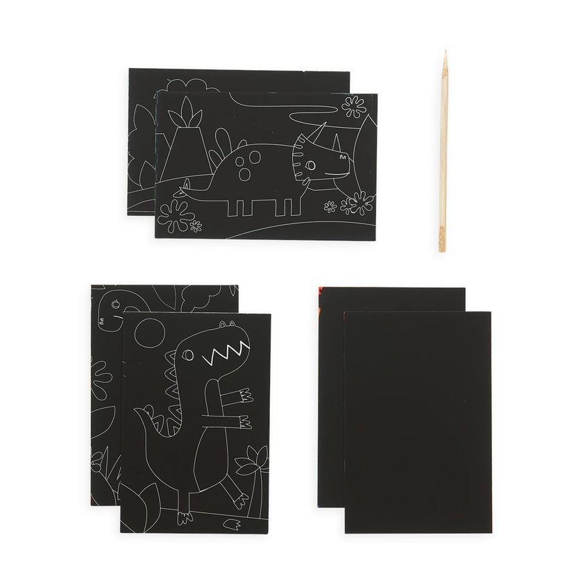 Scratch and Scribble Mini Scratch Art Kit - Dinosaur Days - 6 Cards