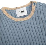 Ribbed Knit Short Sleeve Retro Top