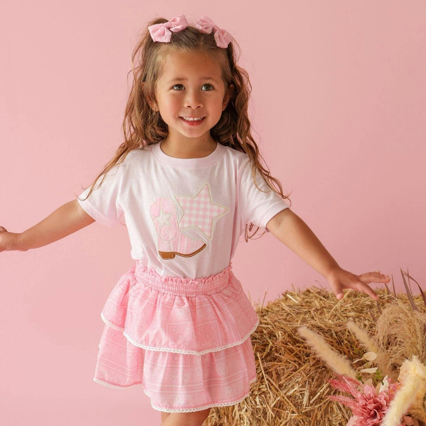 Pink Bandana Western Skort