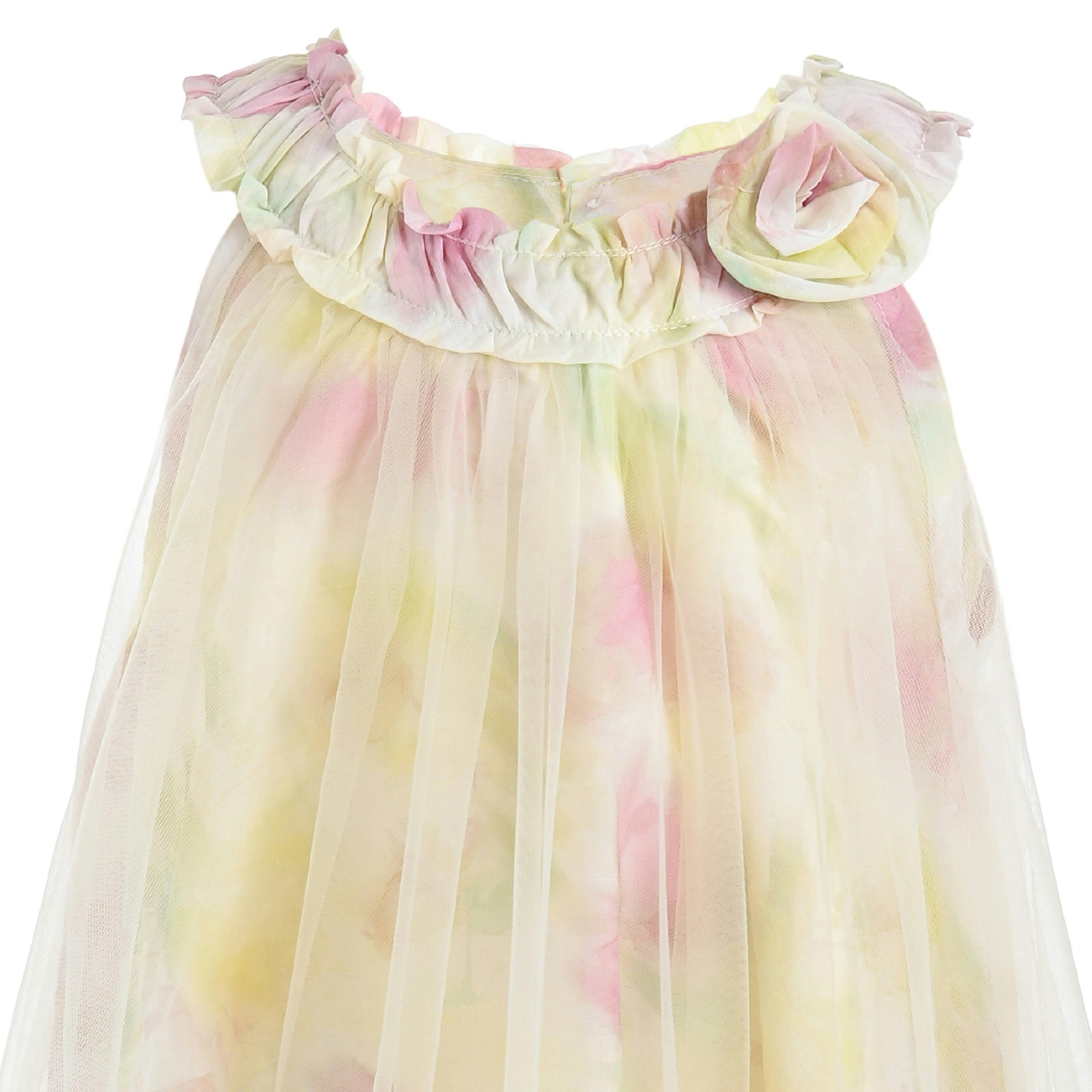 Yellow Rosamira Floral Tulle Dress