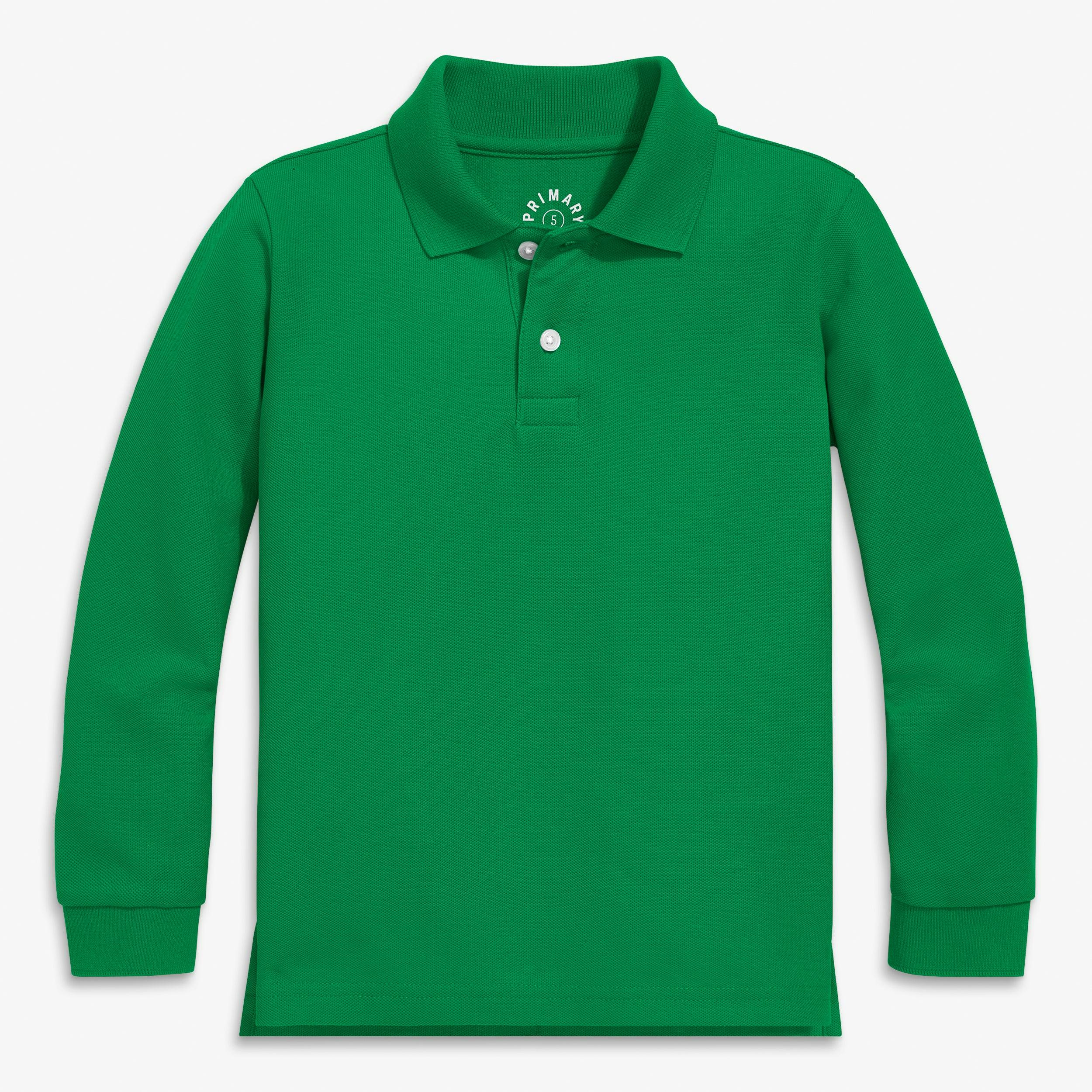 Kids long sleeve pique polo