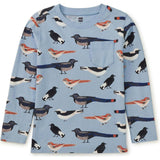Long Sleeve Printed Pocket Tee, Blue