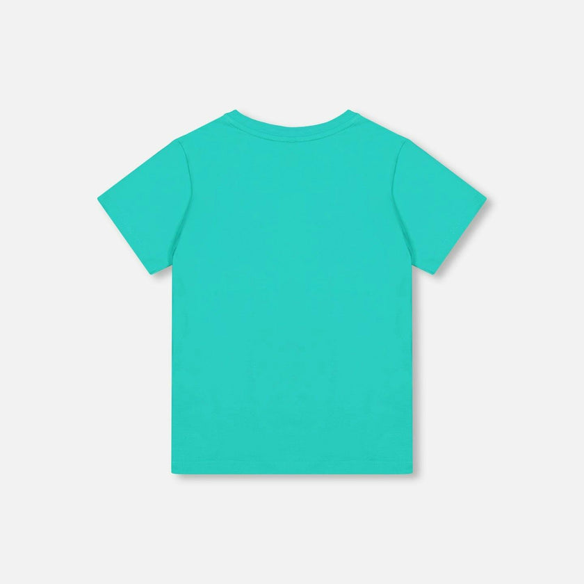 Organic Cotton Jersey T-Shirt Solid Turquoise