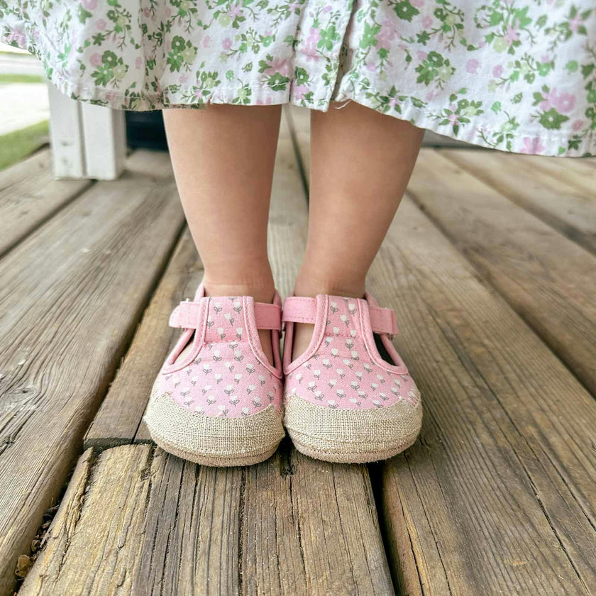 Tulips Blush Canvas Espadrille First Kick
