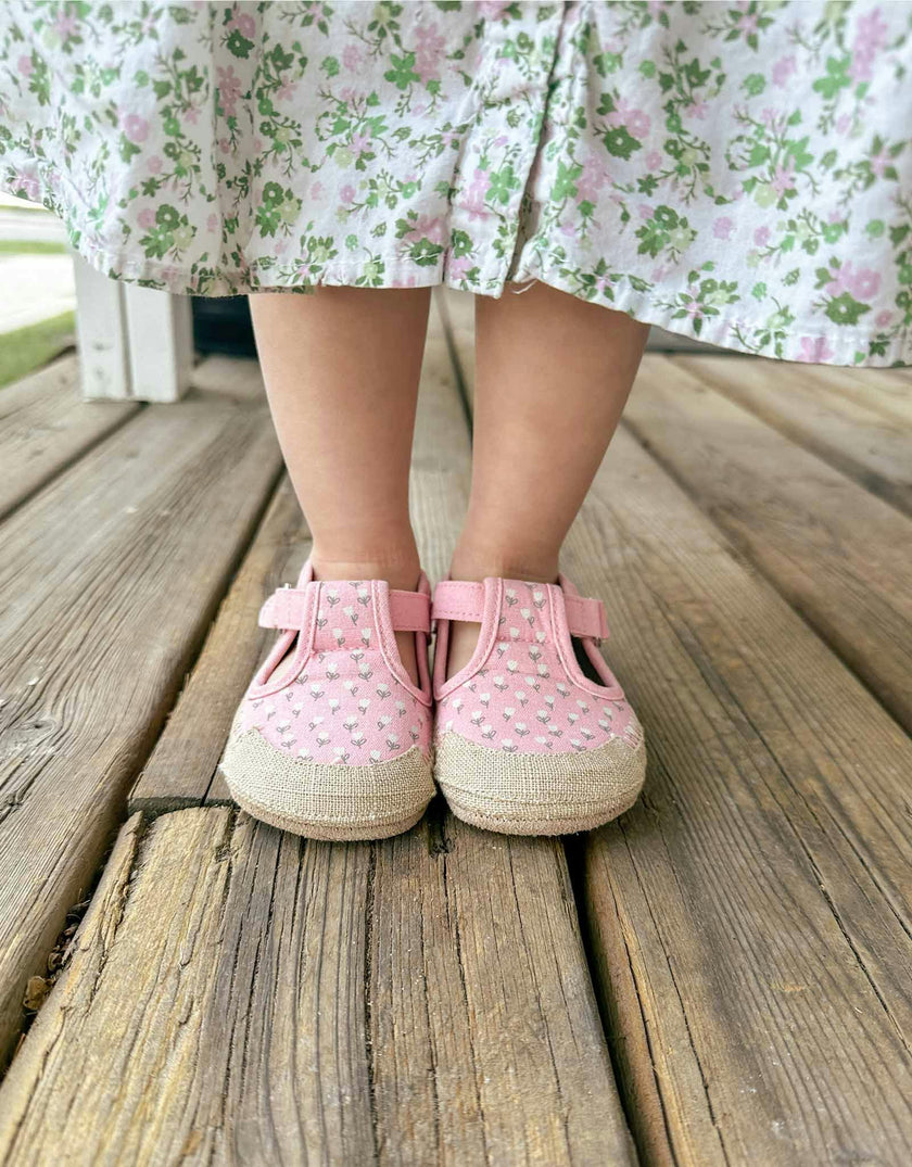 Tulips Blush Canvas Espadrille First Kick
