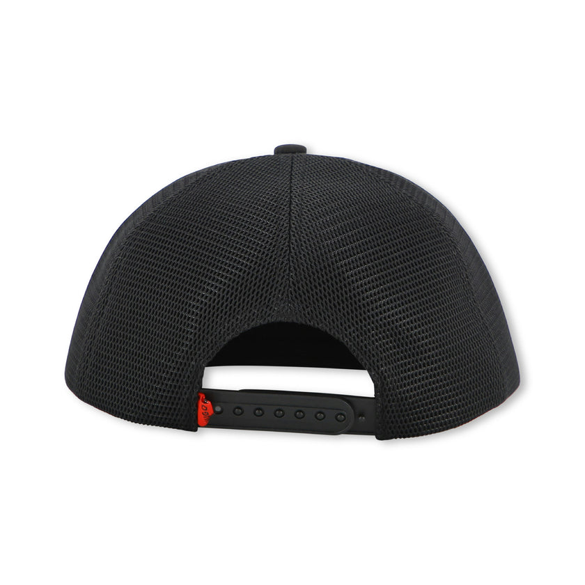 Black Mesh Cap with Adjustable Strap