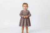 Arlo Hand-Embroidered Corduroy A-Line Dress - Grey