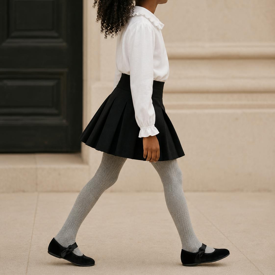 Velvet Bow Mary Jane | Black