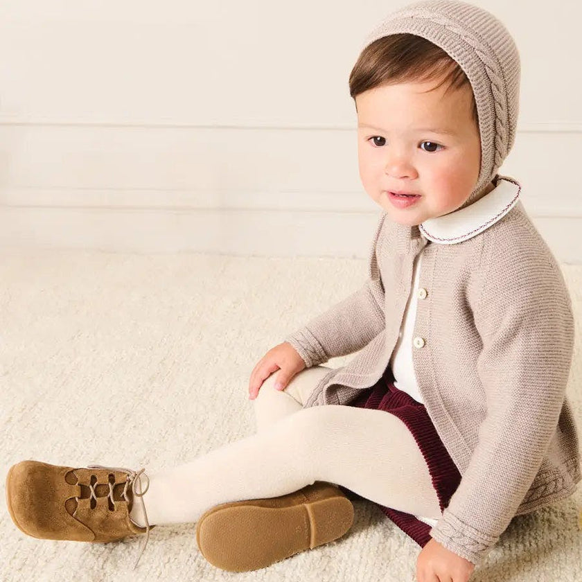 Cable Detail Cardigan in Beige (6mths-3yrs)