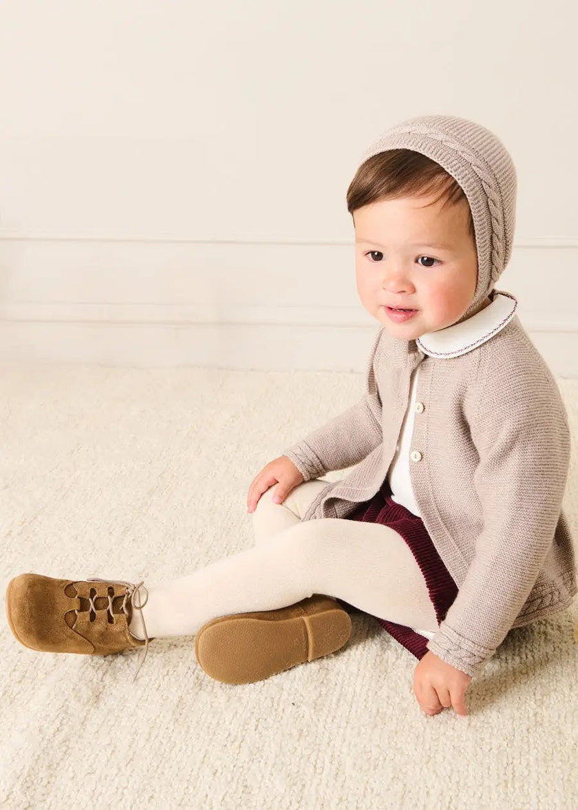 Cable Detail Cardigan in Beige (6mths-3yrs)