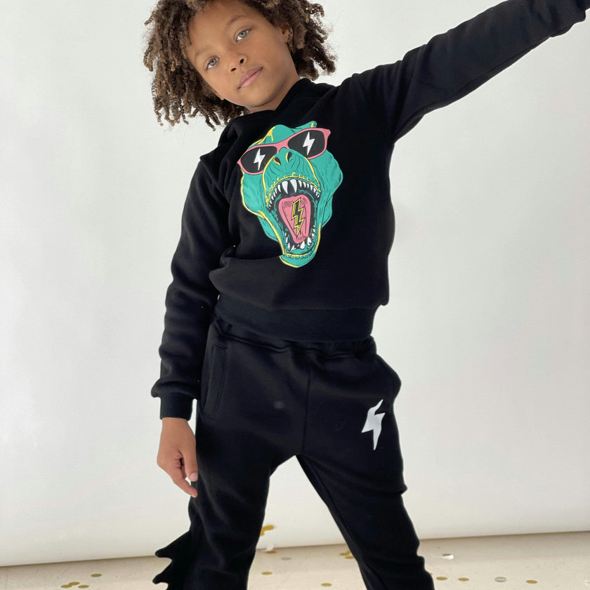 Dino Flash Jogger Set, Black