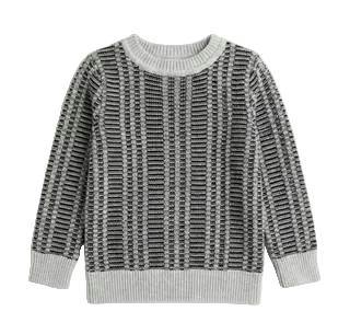 Striped Textured Knit Sweater
