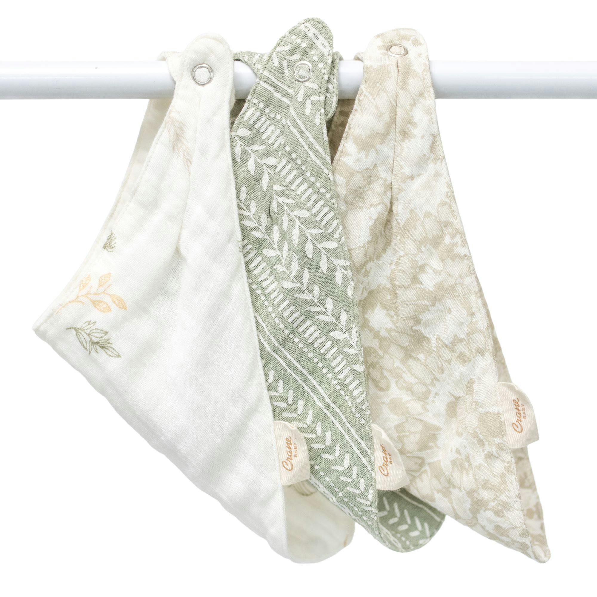 Willow Leaf Cotton Bandana Baby Bib (3 Pack)