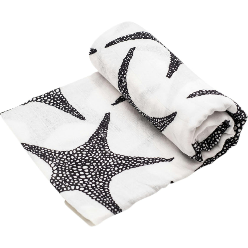 XL Starfish Print Muslin Multi-Purpose Square Blanket