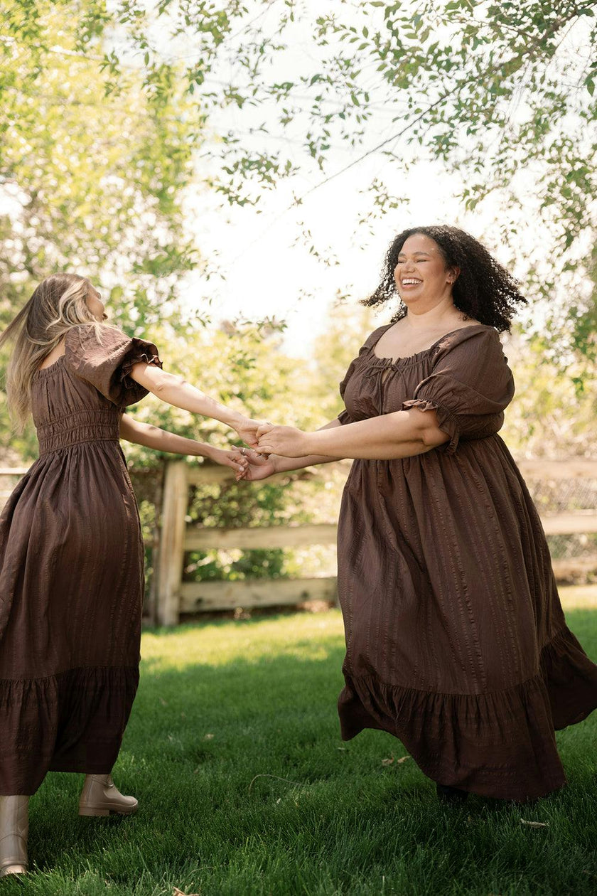 Maleah Dress in Warm Cocoa