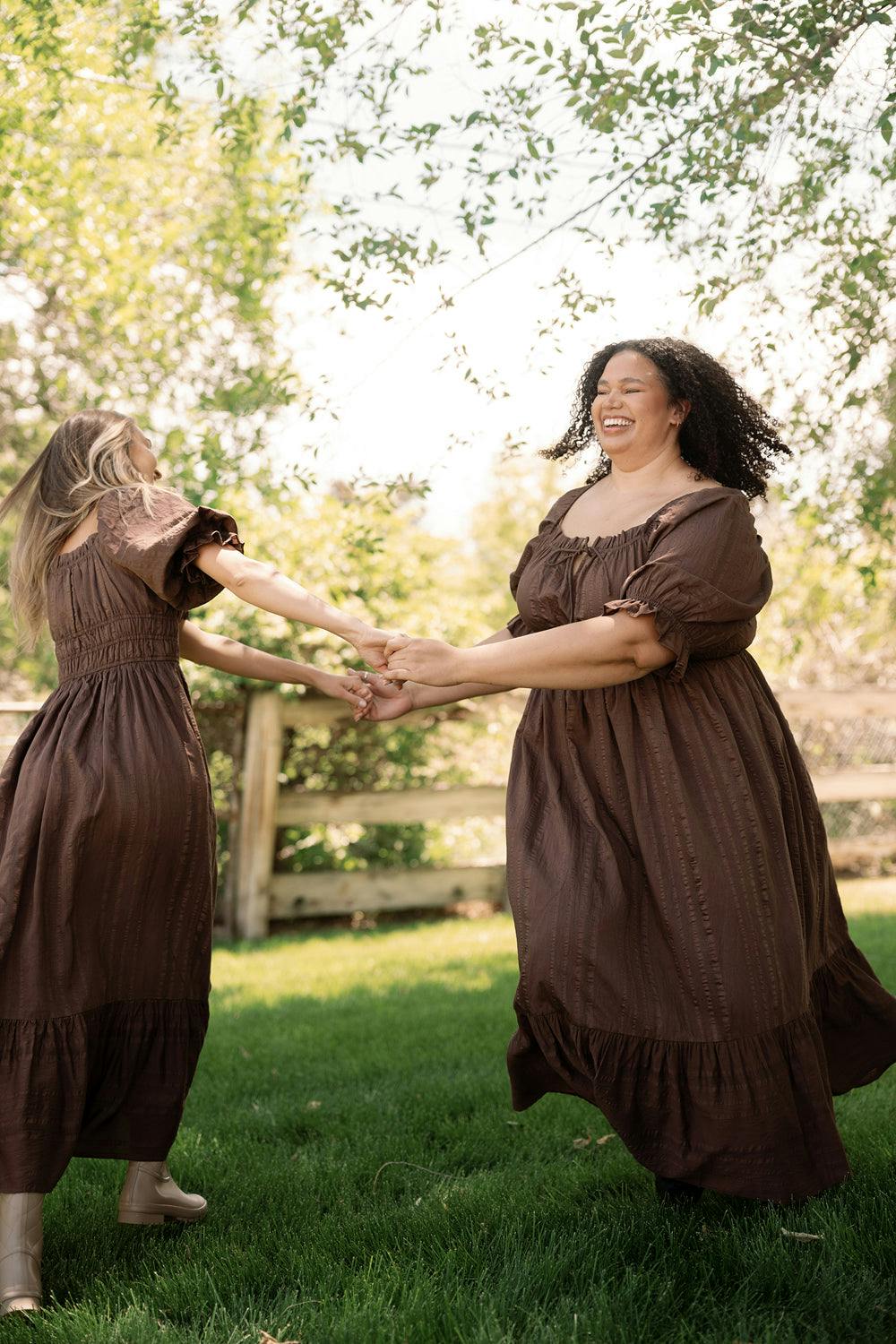Maleah Dress in Warm Cocoa