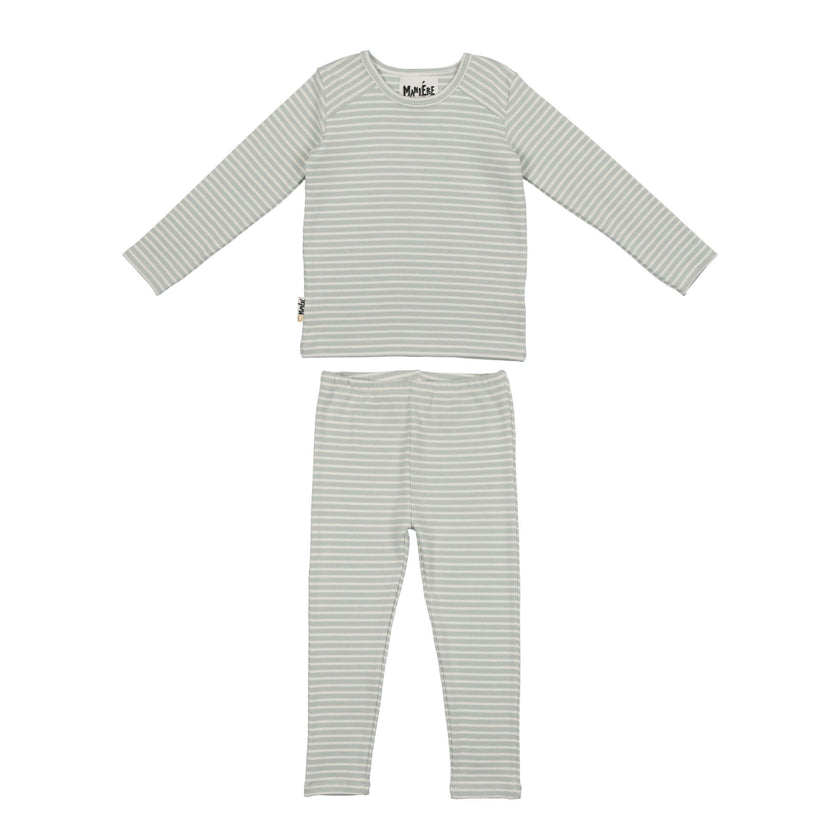 Directional Striped Raglan Sleeve Top & Pant Set
