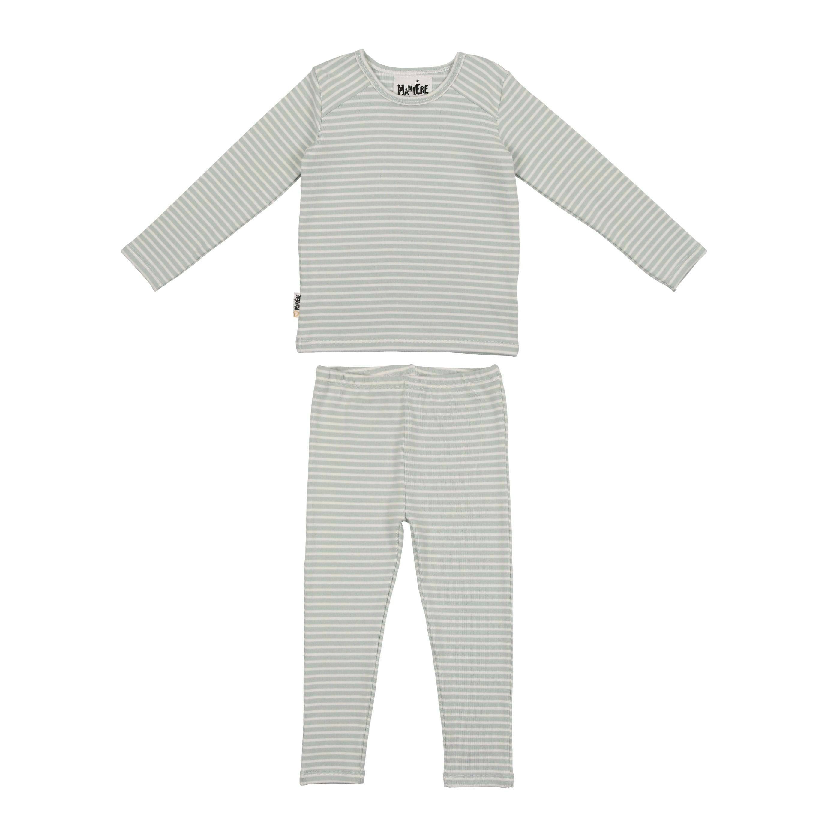 Directional Striped Raglan Sleeve Top & Pant Set