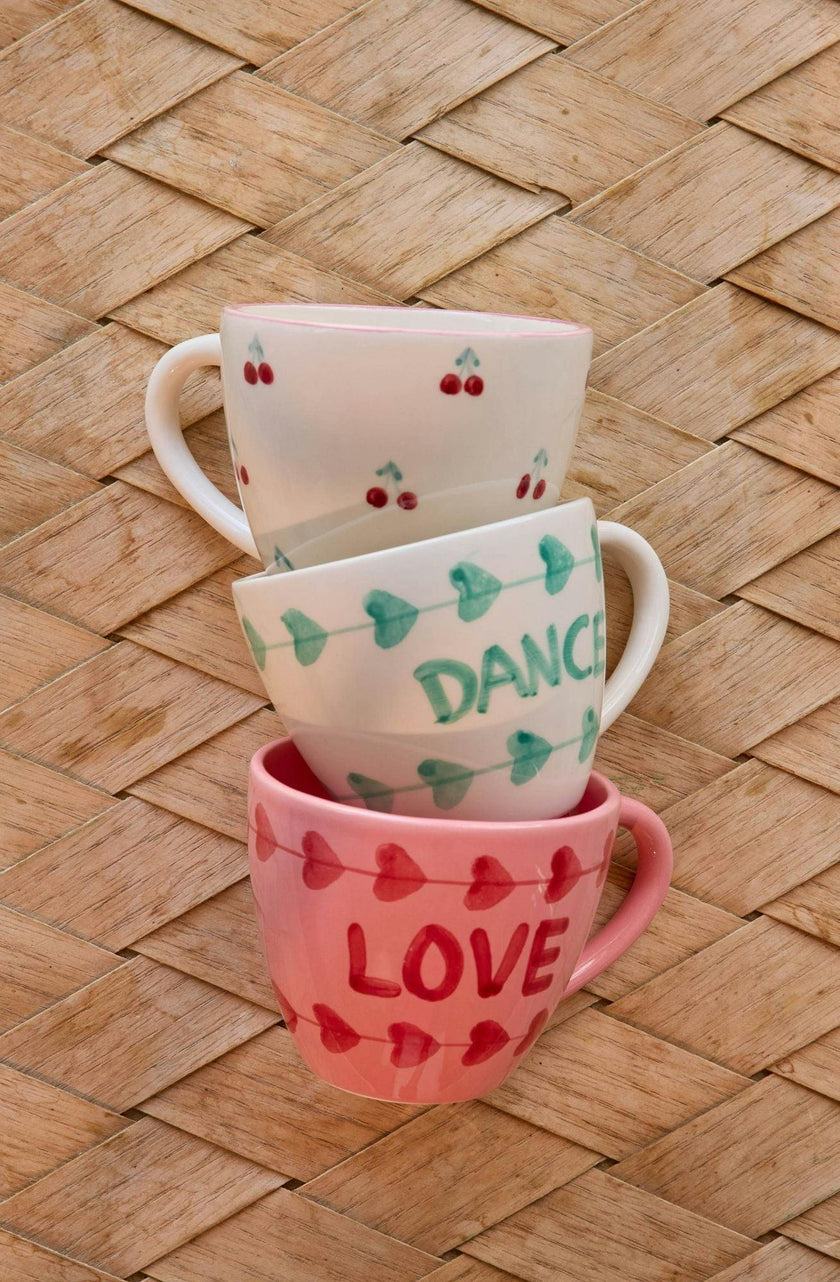 Ceramic Jumbo Cup with Hand-painted DANCE - 14.2 oz