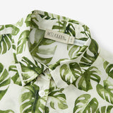 Island Leaf Collar Button-Up Shirt and Shorts Set
