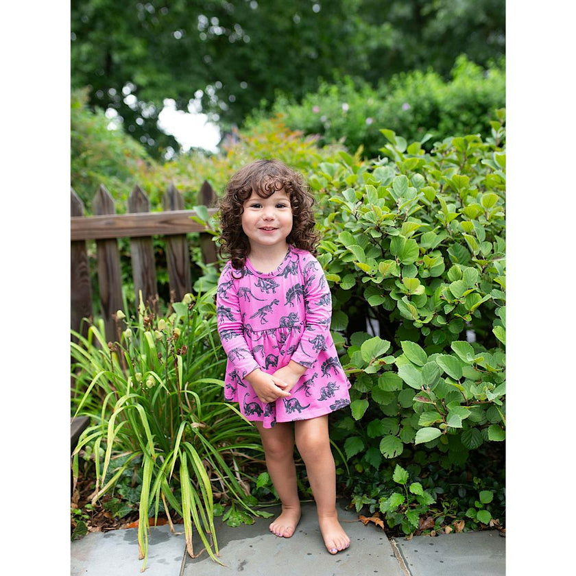 Long Sleeve Bubble Romper in Dino