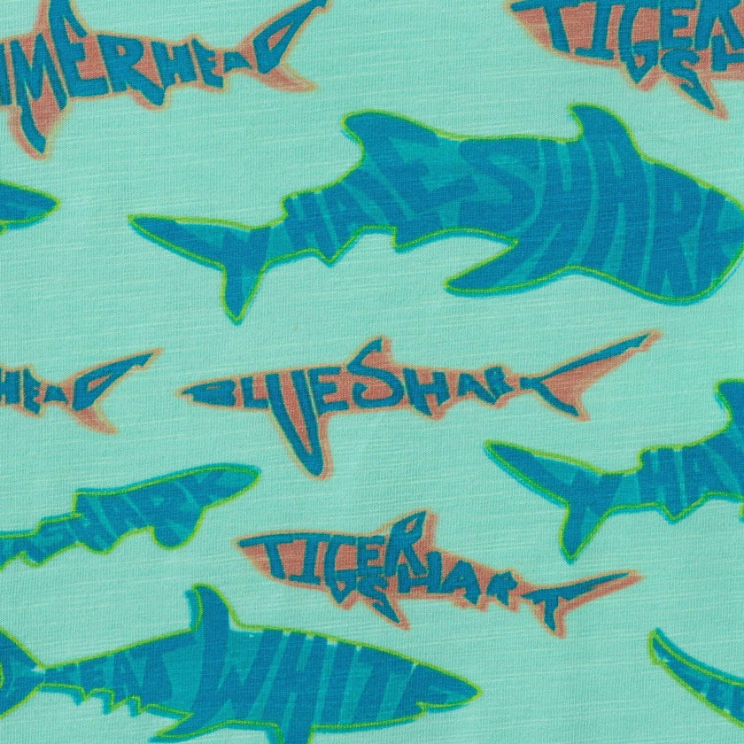 Boys Graphic Tee | Teal Sharks