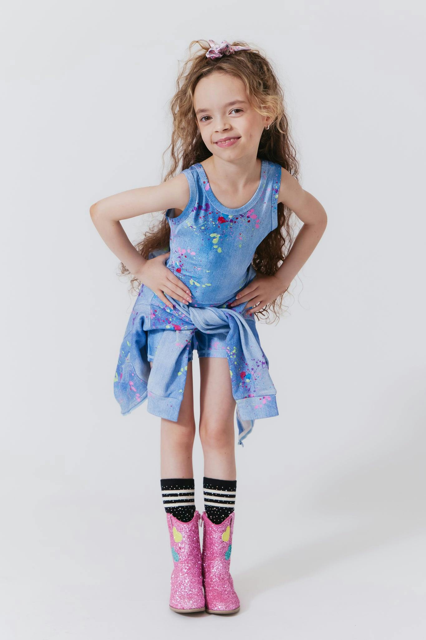 Girls Thick Straps Mid Back Cut Out Leotard