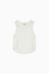 Rayon Rib Shirred Sleeveless Tank