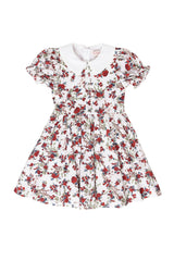 Mini Aveline Dress in Red & Green Rustic Floral