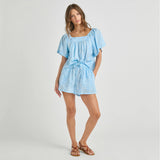 Womens Theodore Short - Blue Dewdrop Block Print