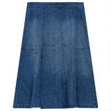 Denim Short Flared Adjustable Waist Skirt