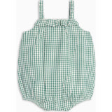 Rosalie Seersucker Ruffle Bubble Romper - Laguna Gingham