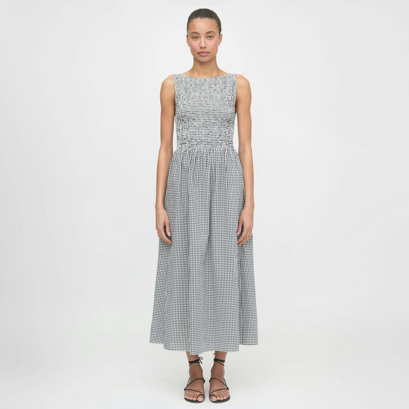 The Cosima Nap Dress - Black/Sand Gingham