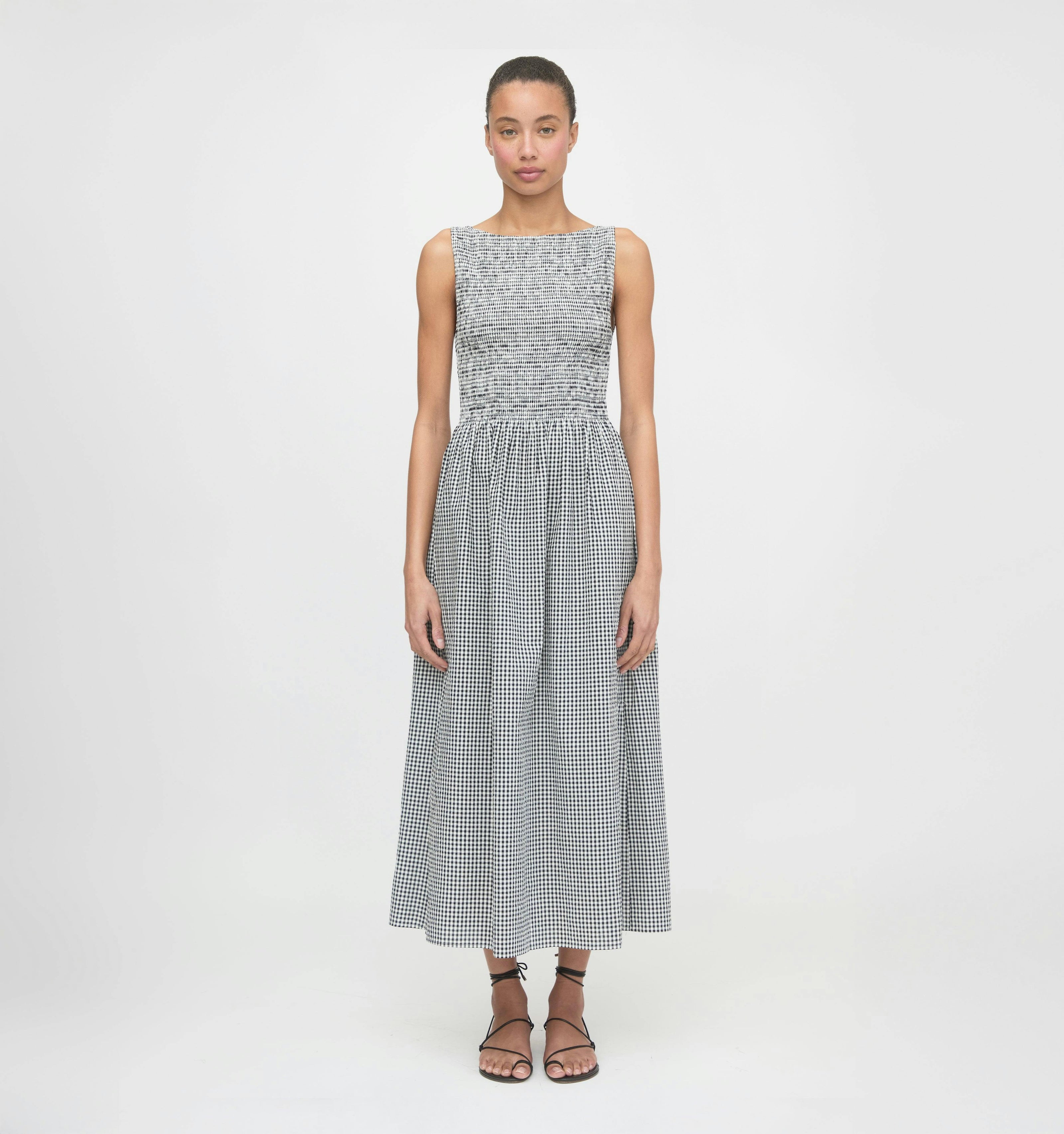 The Cosima Nap Dress - Black/Sand Gingham