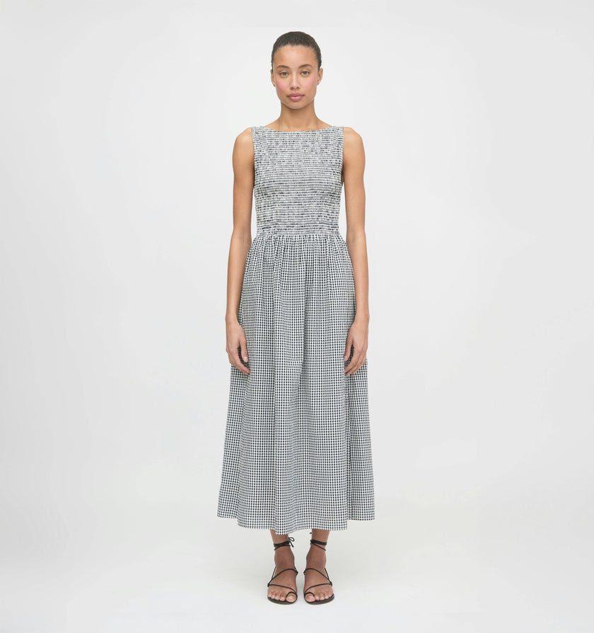 The Cosima Nap Dress - Black/Sand Gingham