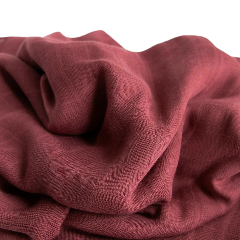 Deluxe Muslin Swaddle Blanket - Dusty Maroon
