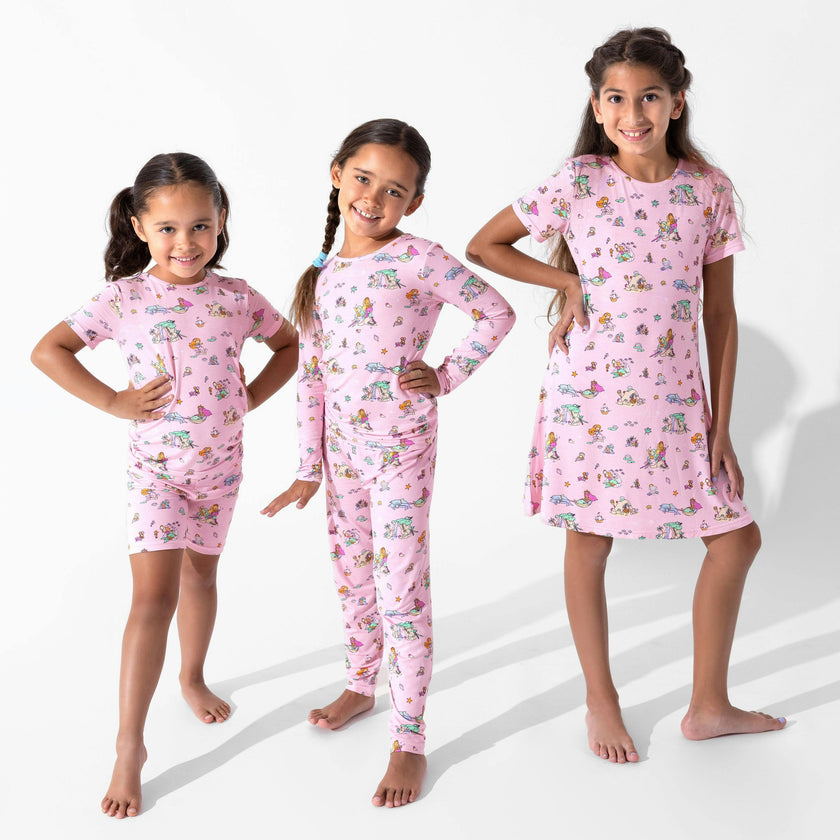 Mermaid Lagoon Bamboo Girls' Short Sleeve Dress