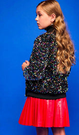 Women's Shimmering Stardust Sequin Bomber