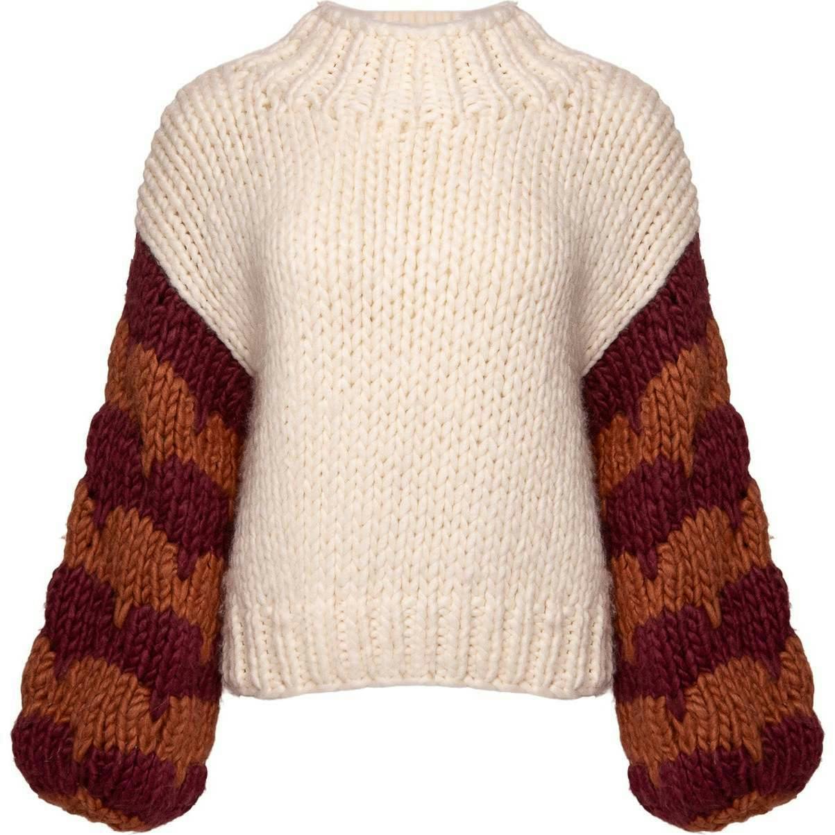 Aimee Sweater in Orange & Cream