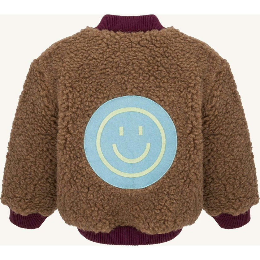 children's merino wool bomber jacket - teddy brown