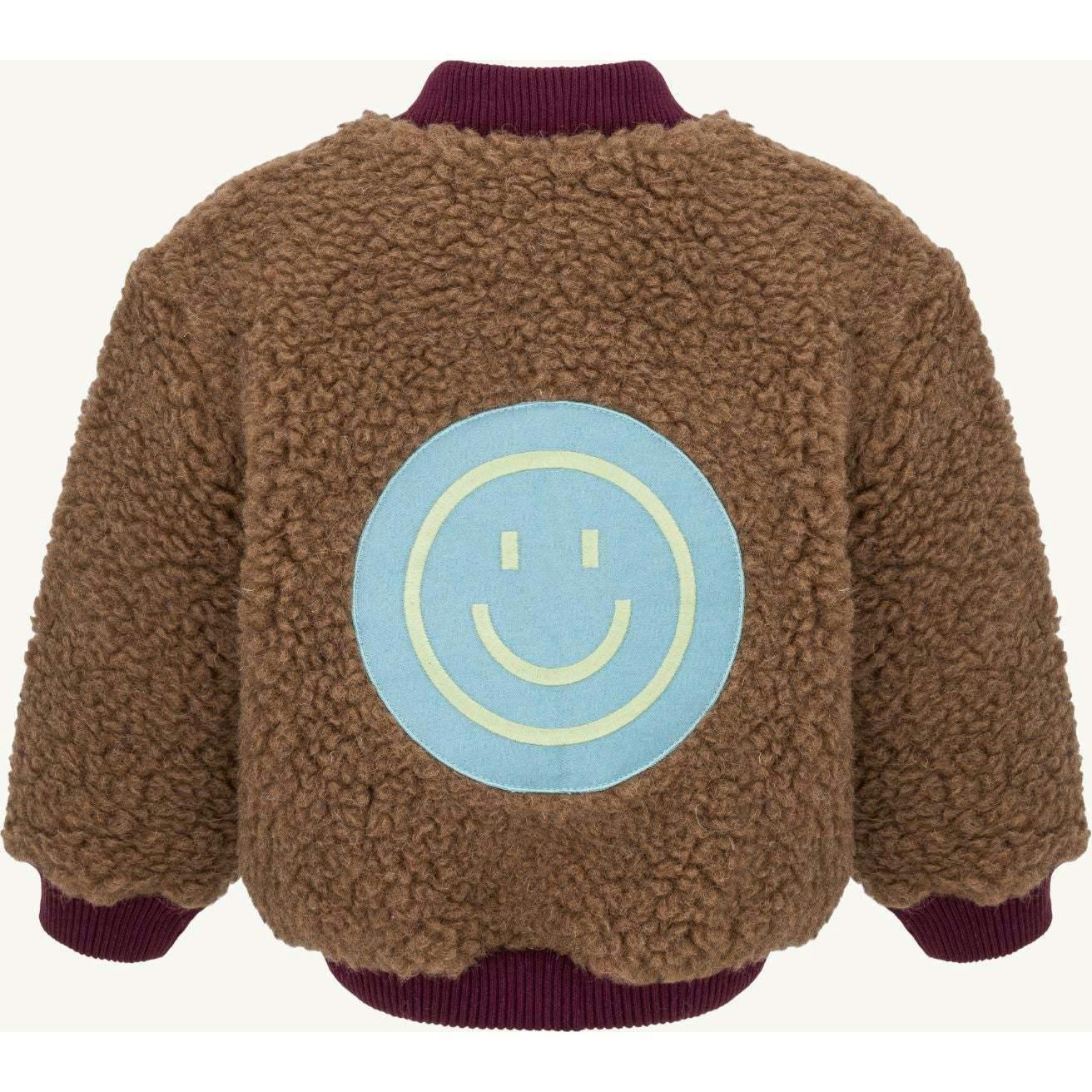 children's merino wool bomber jacket - teddy brown