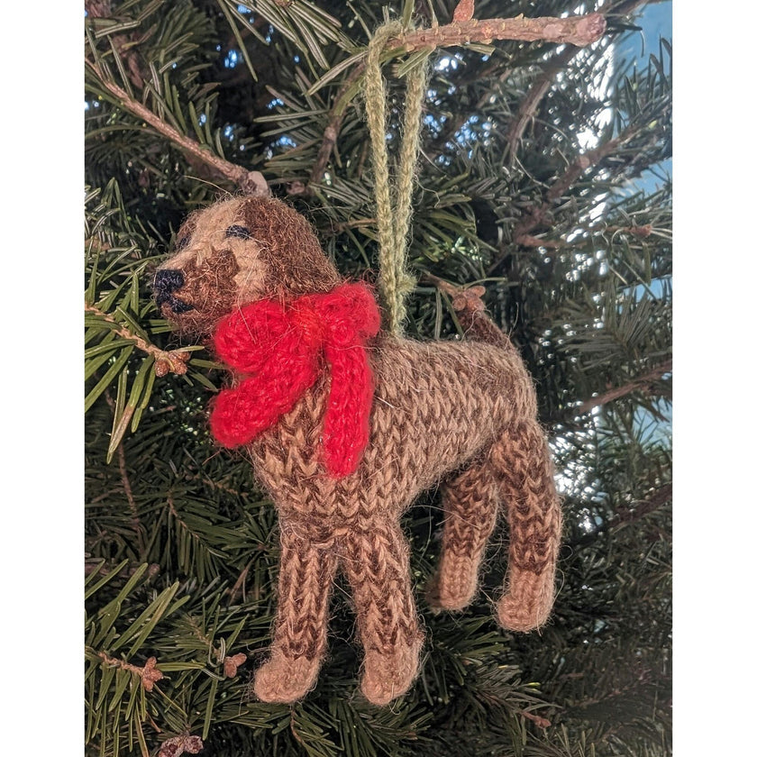 German Short Haired Pointer Dog Hand Knit Christmas Ornament