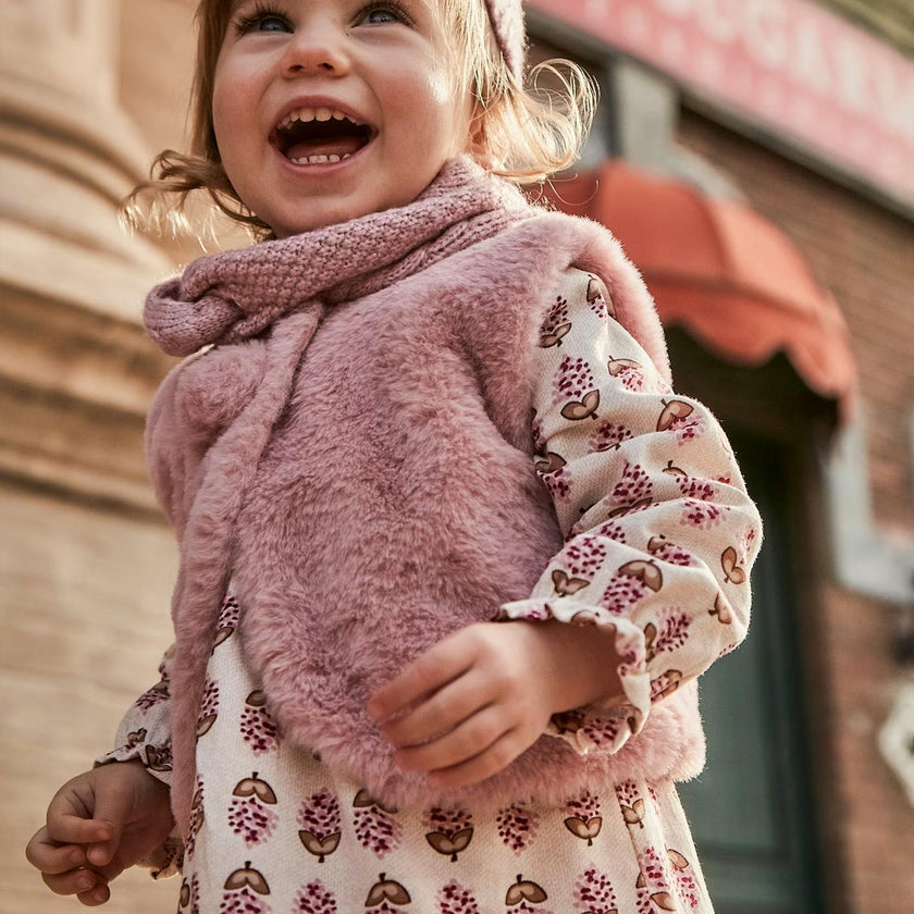 Pink Pom Faux Fur Vest