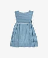 Clairette Dress, Navy Ladder Stripe