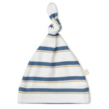 Organic Kimono Knotted Sleep Gown - Navy Stripe