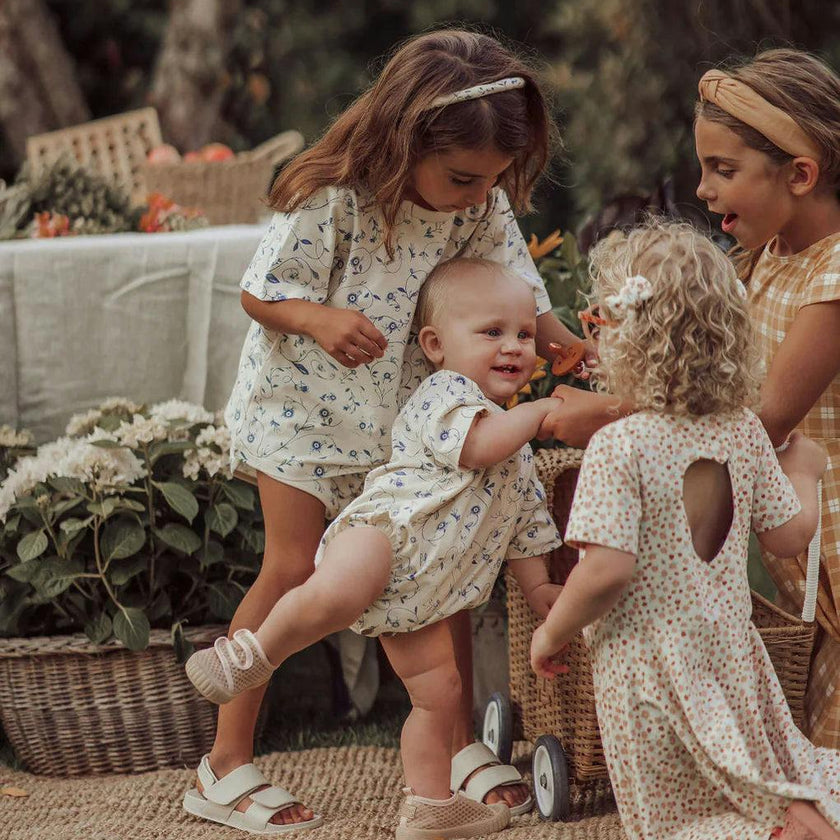 Bubble Romper | Organic Cotton Jersey - Fern Plaid
