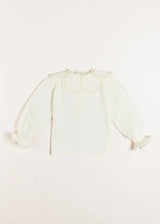 Lace Trim Petal Collar Top in Cream (3-10yrs)