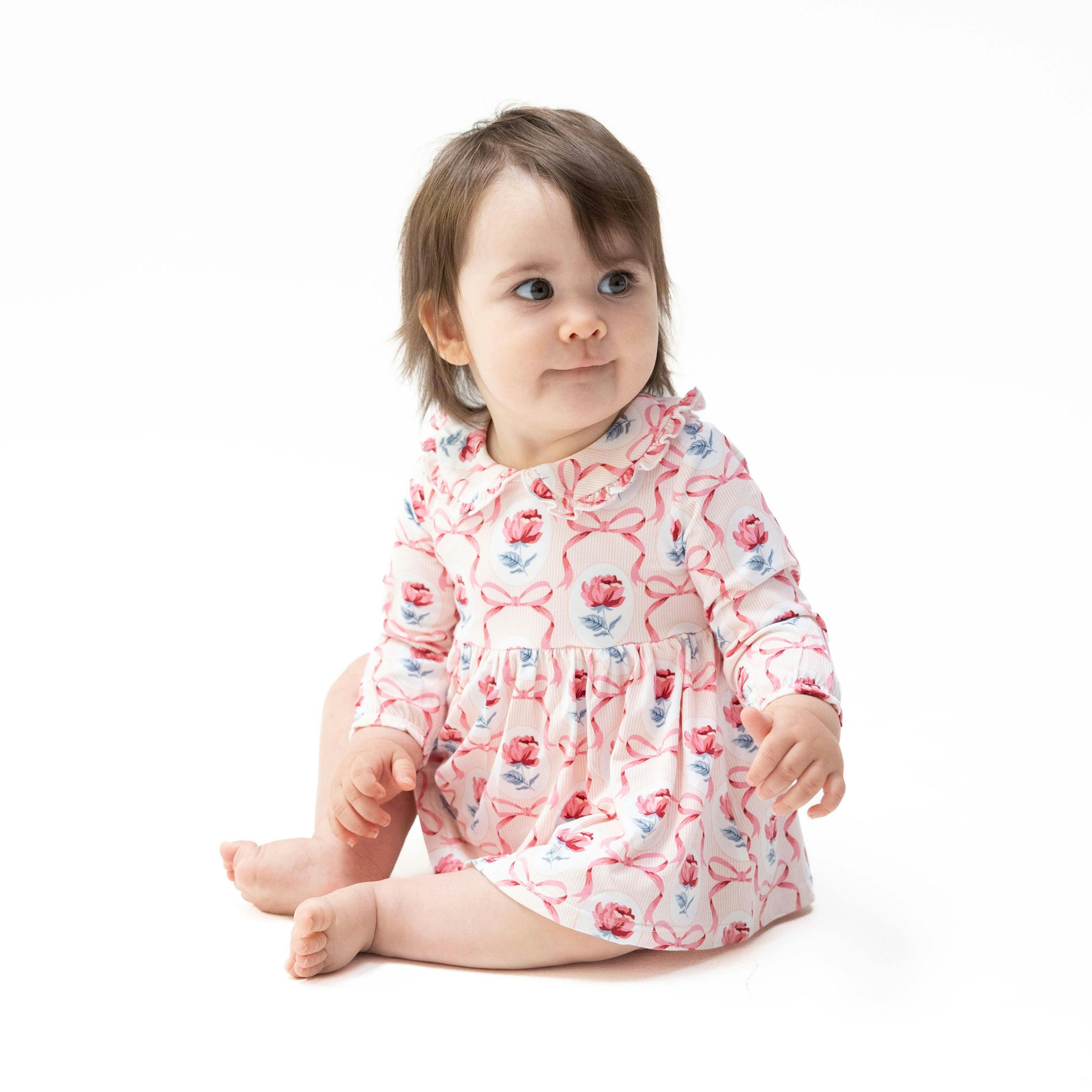Leslie Rose - Sofia Dress with Oversize Collar and Bloomer