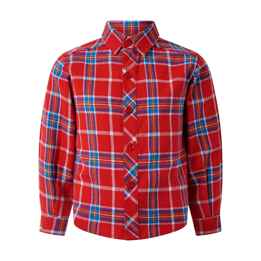 Tartan Classic Collar Long Sleeve Button-Up Shirt